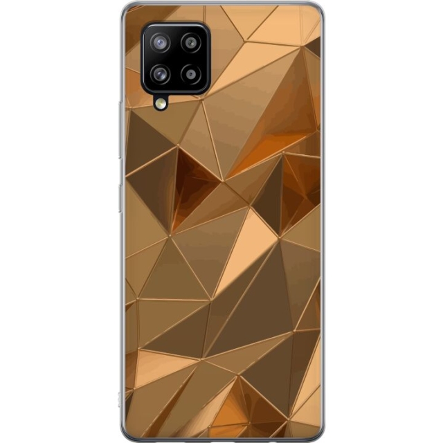 Mobiele hoes voor Samsung Galaxy A42 5G met 3D Goud ontwerp