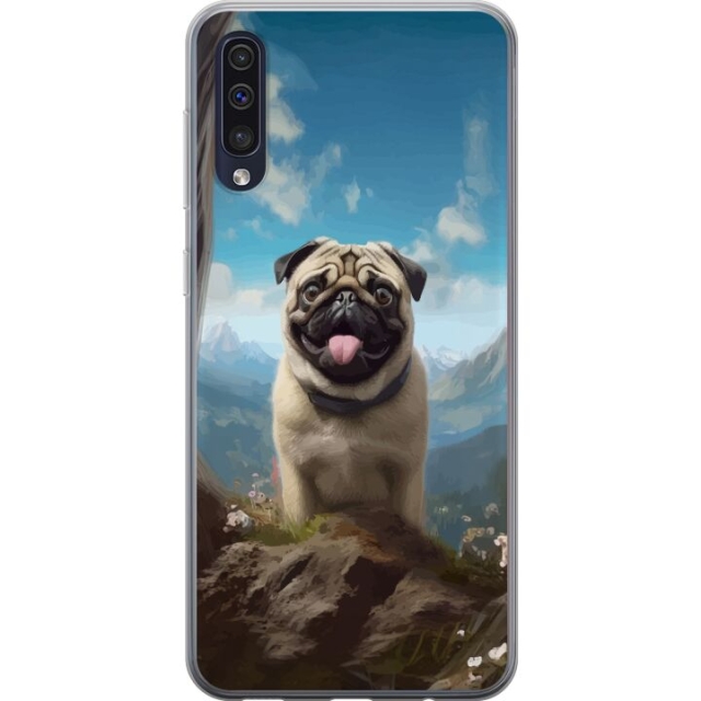 Mobiele hoes voor Samsung Galaxy A50 met Blije Hond ontwerp