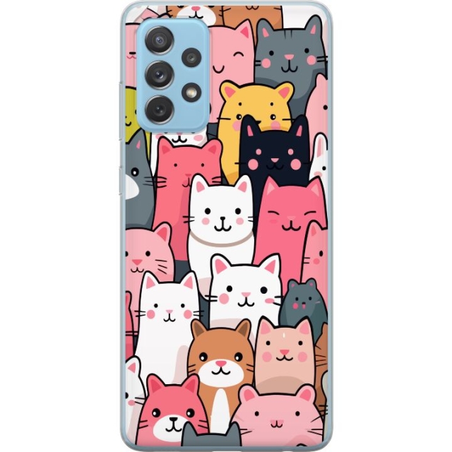 Mobiele hoes voor Samsung Galaxy A52 5G met Kattenpatroon ontwerp