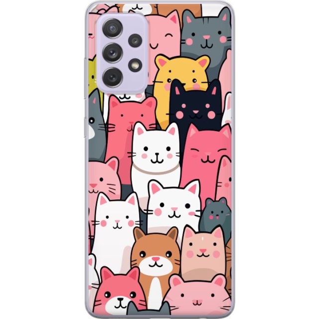 Mobiele hoes voor Samsung Galaxy A52s 5G met Kattenpatroon ontwerp