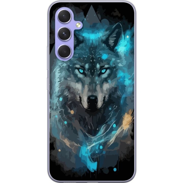 Mobiele hoes voor Samsung Galaxy A54 met Wolf ontwerp