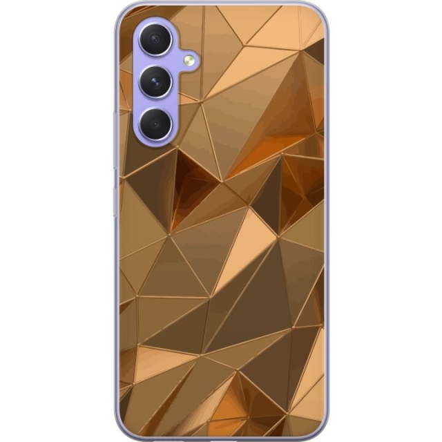 Mobiele hoes voor Samsung Galaxy A54 met 3D Goud ontwerp