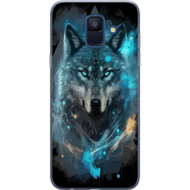 Mobiele hoes voor Samsung Galaxy A6 (2018) met Wolf ontwerp