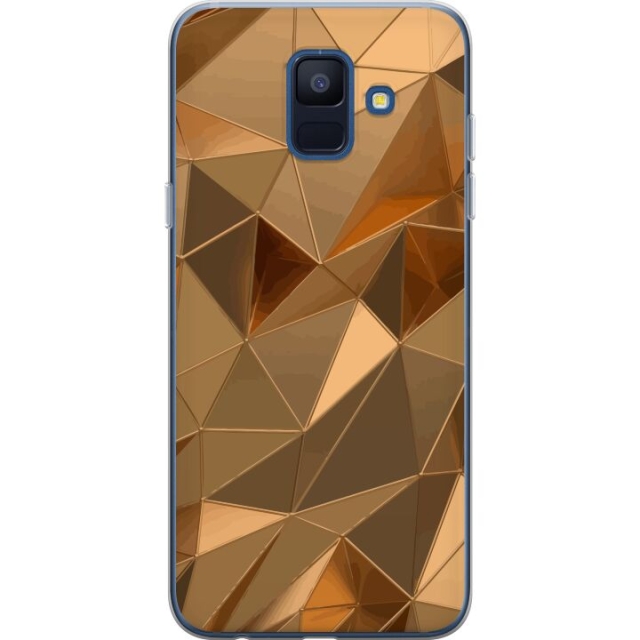 Mobiele hoes voor Samsung Galaxy A6 (2018) met 3D Goud ontwerp