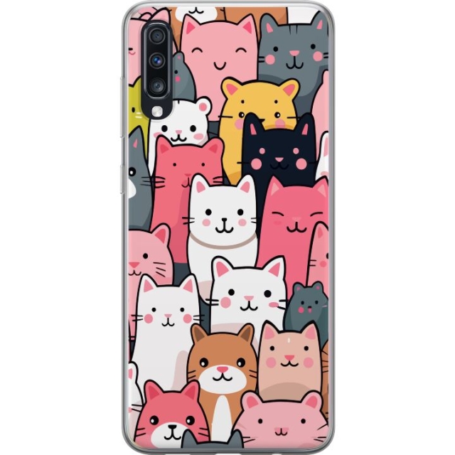 Mobiele hoes voor Samsung Galaxy A70 met Kattenpatroon ontwerp