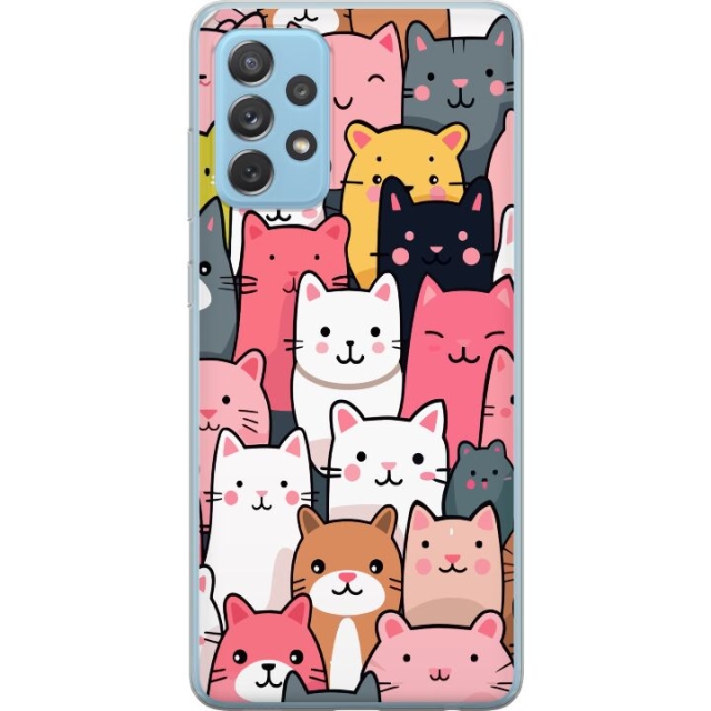 Mobiele hoes voor Samsung Galaxy A72 5G met Kattenpatroon ontwerp
