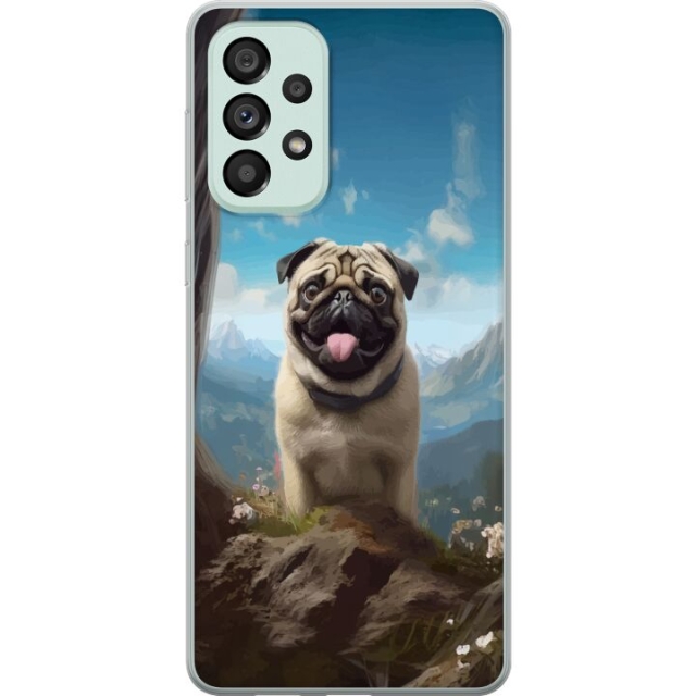 Mobiele hoes voor Samsung Galaxy A73 5G met Blije Hond ontwerp