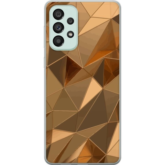 Mobiele hoes voor Samsung Galaxy A73 5G met 3D Goud ontwerp