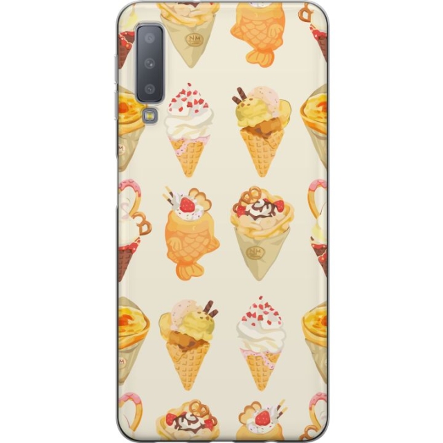 Mobiele hoes voor Samsung Galaxy A7 (2018) met Glasachtig ontwerp