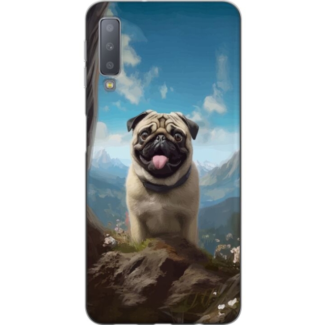 Mobiele hoes voor Samsung Galaxy A7 (2018) met Blije Hond ontwerp