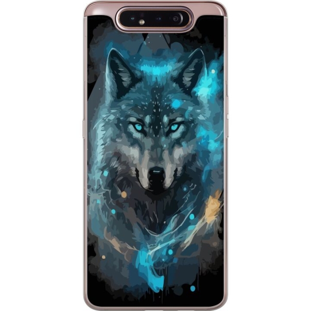 Mobiele hoes voor Samsung Galaxy A80 met Wolf ontwerp
