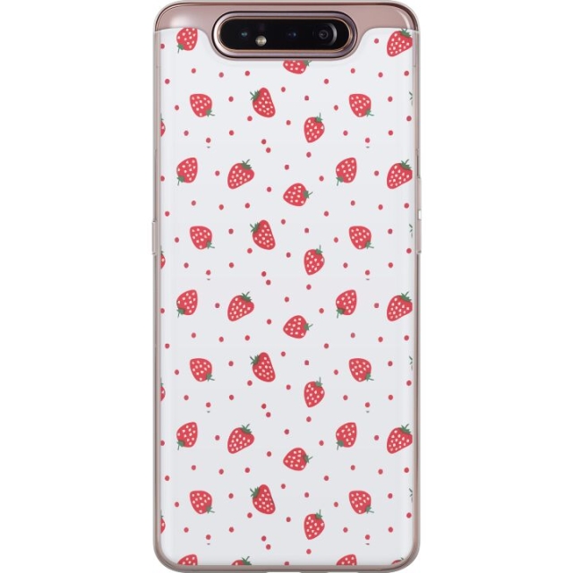 Mobiele hoes voor Samsung Galaxy A80 met Aardbeien ontwerp