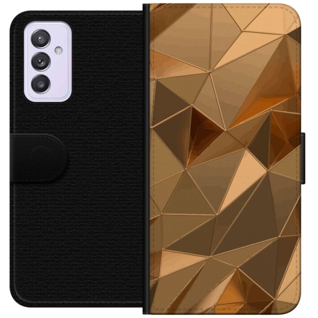 Portemonnee-hoesje voor Samsung Galaxy A82 5G met 3D Goud ontwerp