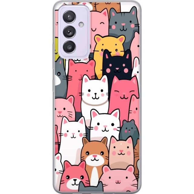 Mobiele hoes voor Samsung Galaxy A82 5G met Kattenpatroon ontwerp