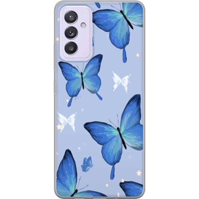 Mobiele hoes voor Samsung Galaxy A82 5G met Blauwe vlinders ontwerp