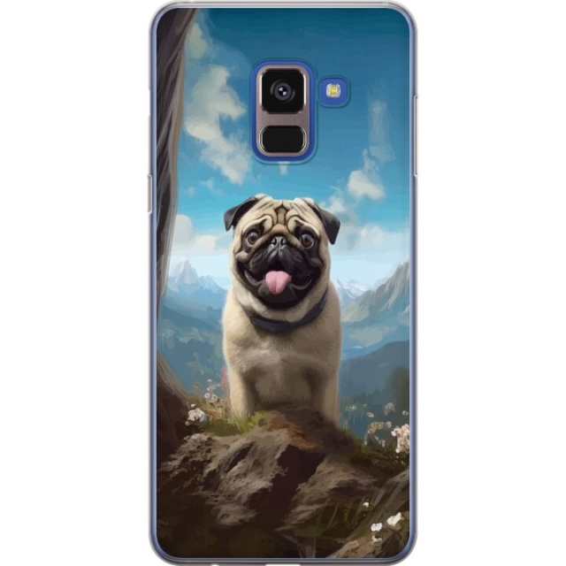 Mobiele hoes voor Samsung Galaxy A8 (2018) met Blije Hond ontwerp