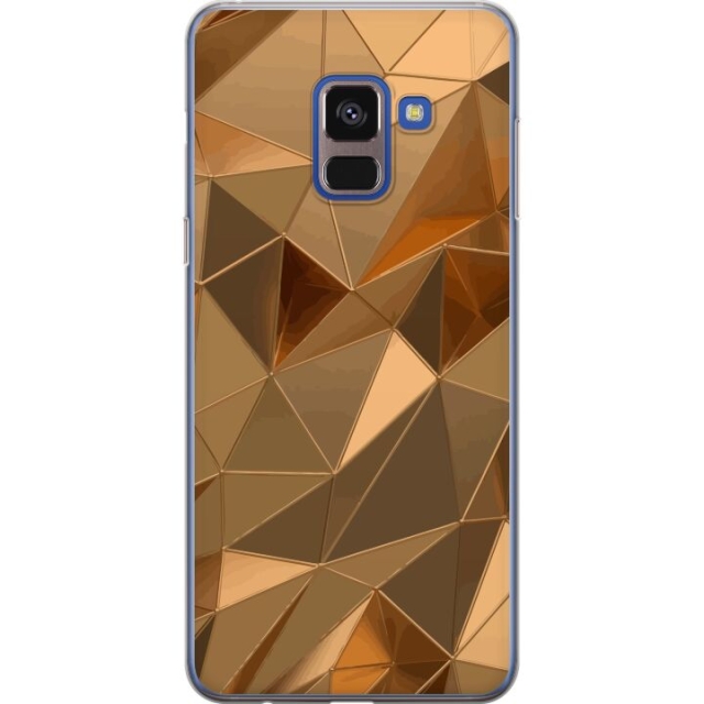Mobiele hoes voor Samsung Galaxy A8 (2018) met 3D Goud ontwerp