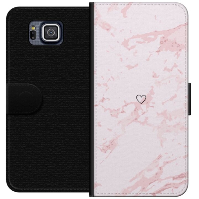 Portemonnee-hoesje voor Samsung Galaxy Alpha met Roze Hart ontwerp