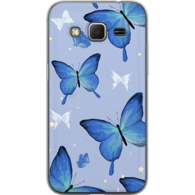 Mobiele hoes voor Samsung Galaxy Core Prime met Blauwe vlinders ontwerp