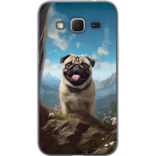 Mobiele hoes voor Samsung Galaxy Core Prime met Blije Hond ontwerp