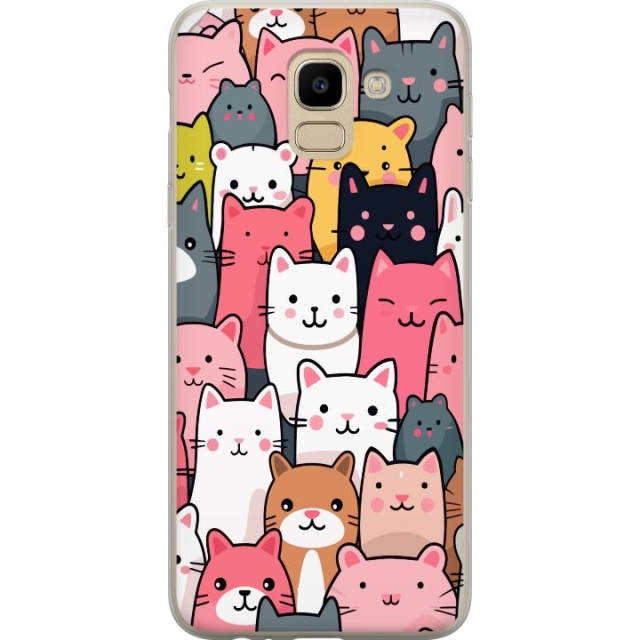 Mobiele hoes voor Samsung Galaxy J6 met Kattenpatroon ontwerp