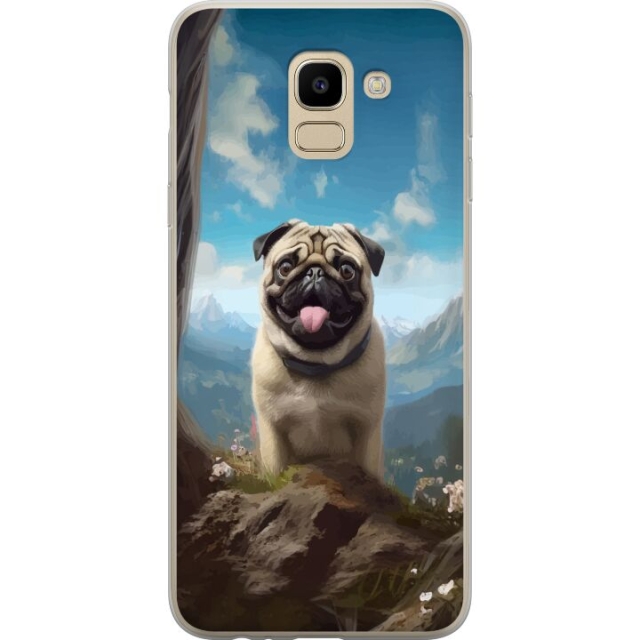 Mobiele hoes voor Samsung Galaxy J6 met Blije Hond ontwerp