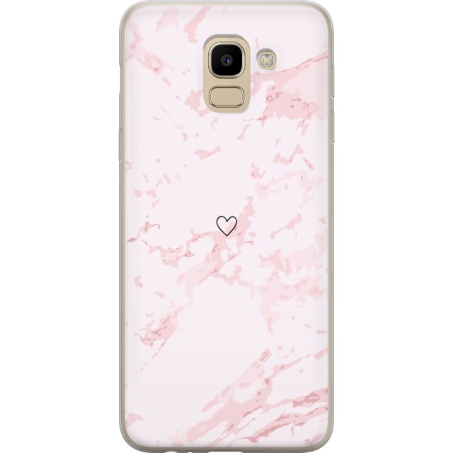 Mobiele hoes voor Samsung Galaxy J6 met Roze Hart ontwerp