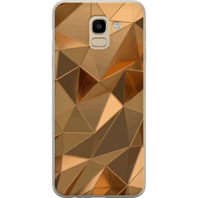 Mobiele hoes voor Samsung Galaxy J6 met 3D Goud ontwerp