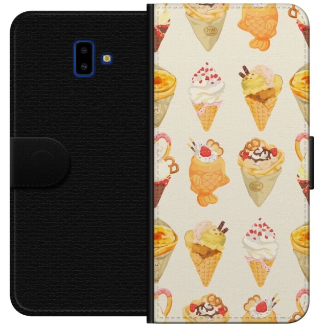 Portemonnee-hoesje voor Samsung Galaxy J6+ met Glasachtig ontwerp