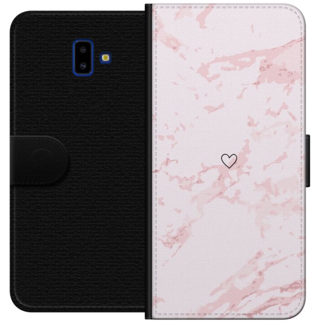 Portemonnee-hoesje voor Samsung Galaxy J6+ met Roze Hart ontwerp