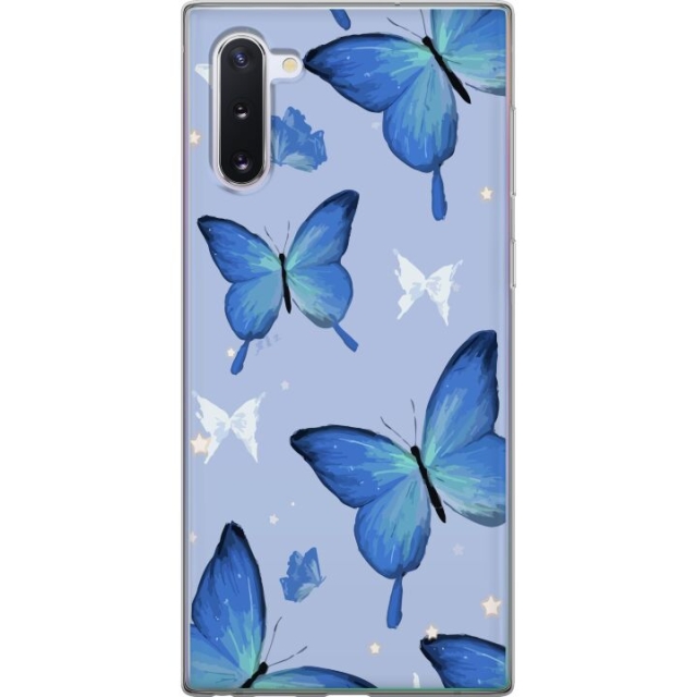 Mobiele hoes voor Samsung Galaxy Note10 met Blauwe vlinders ontwerp