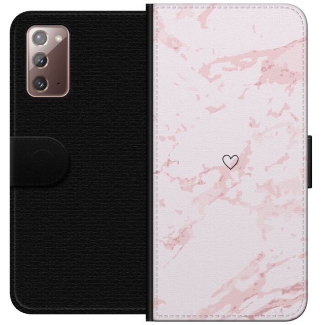 Portemonnee-hoesje voor Samsung Galaxy Note20 met Roze Hart ontwerp