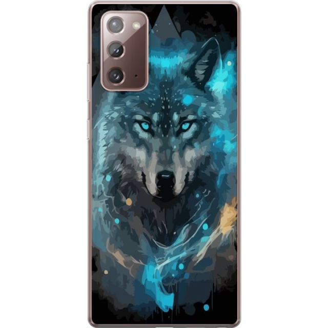 Mobiele hoes voor Samsung Galaxy Note20 met Wolf ontwerp