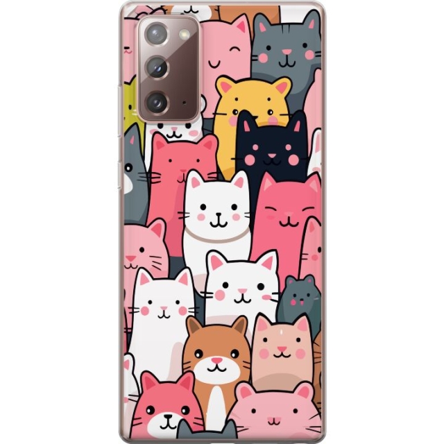 Mobiele hoes voor Samsung Galaxy Note20 met Kattenpatroon ontwerp