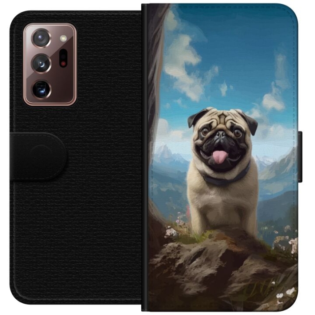 Portemonnee-hoesje voor Samsung Galaxy Note20 Ultra met Blije Hond ontwerp
