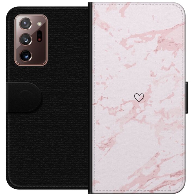 Portemonnee-hoesje voor Samsung Galaxy Note20 Ultra met Roze Hart ontwerp