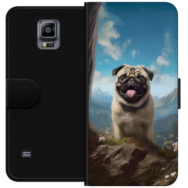 Portemonnee-hoesje voor Samsung Galaxy Note 4 met Blije Hond ontwerp