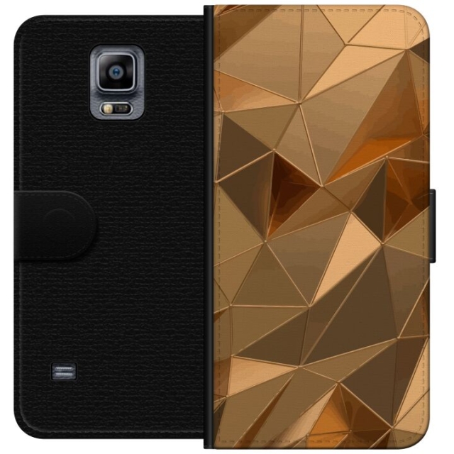 Portemonnee-hoesje voor Samsung Galaxy Note 4 met 3D Goud ontwerp