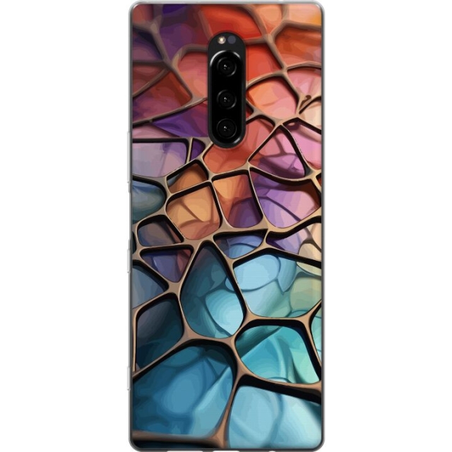 Mobiele hoes voor Sony Xperia 1 met Metallic patroon ontwerp