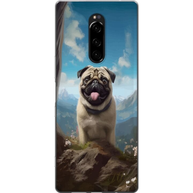 Mobiele hoes voor Sony Xperia 1 met Blije Hond ontwerp