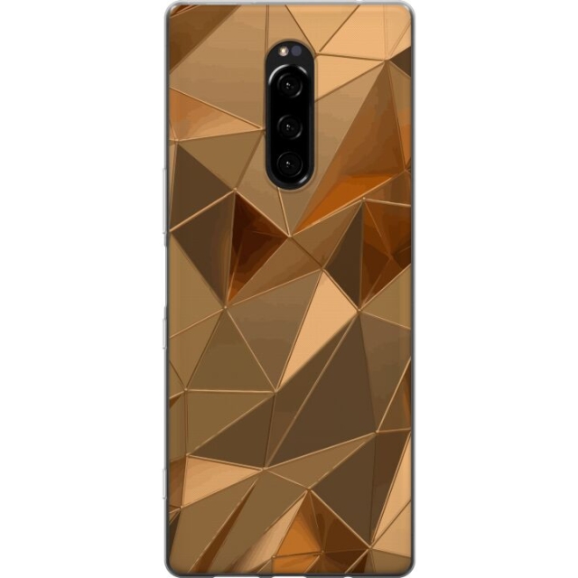 Mobiele hoes voor Sony Xperia 1 met 3D Goud ontwerp