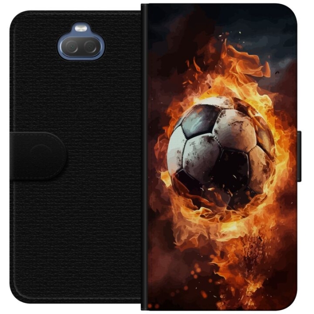 Portemonnee-hoesje voor Sony Xperia 10 met Voetbal ontwerp