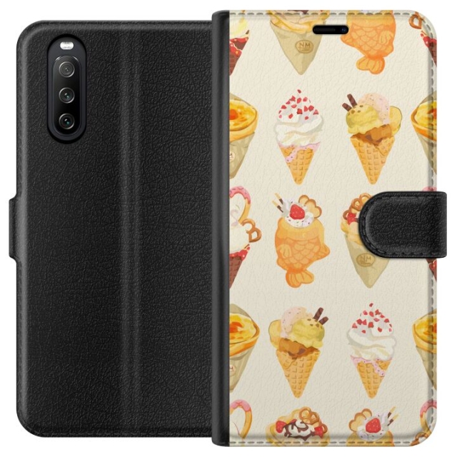 Portemonnee-hoesje voor Sony Xperia 10 III met Glasachtig ontwerp