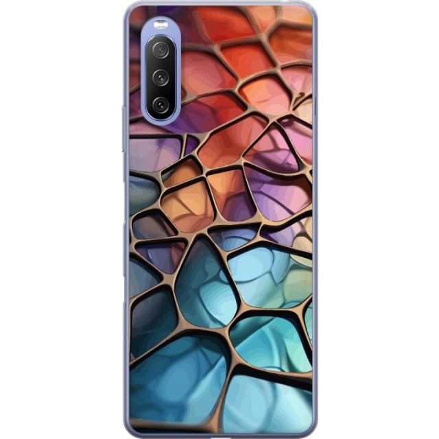 Mobiele hoes voor Sony Xperia 10 III met Metallic patroon ontwerp