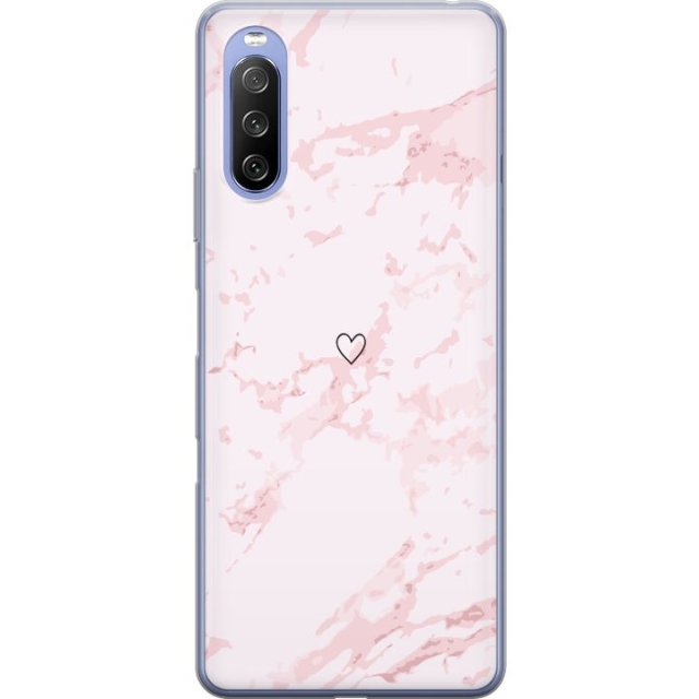 Mobiele hoes voor Sony Xperia 10 III Lite met Roze Hart ontwerp