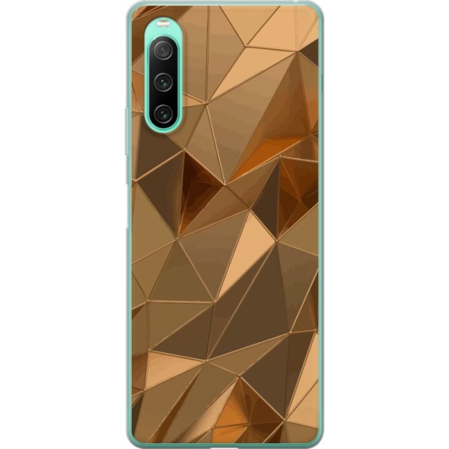 Mobiele hoes voor Sony Xperia 10 IV met 3D Goud ontwerp