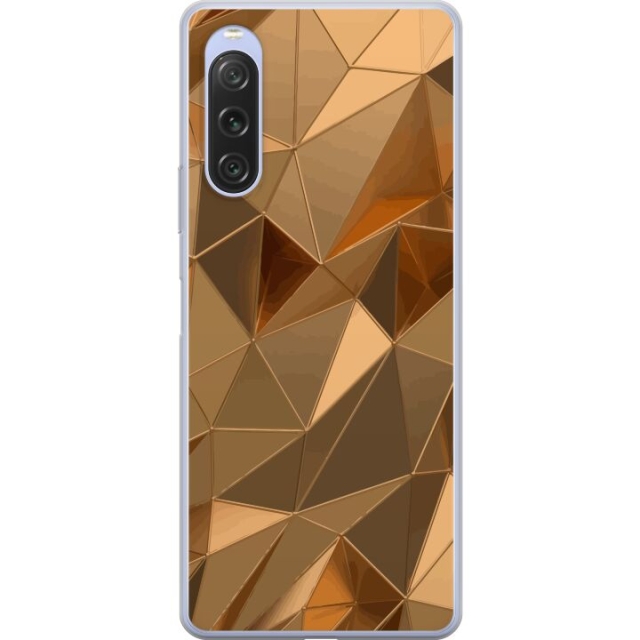 Mobiele hoes voor Sony Xperia 10 V met 3D Goud ontwerp