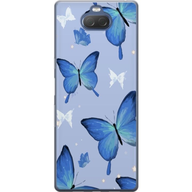 Mobiele hoes voor Sony Xperia 10 Plus met Blauwe vlinders ontwerp
