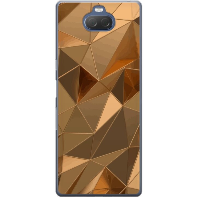 Mobiele hoes voor Sony Xperia 10 Plus met 3D Goud ontwerp