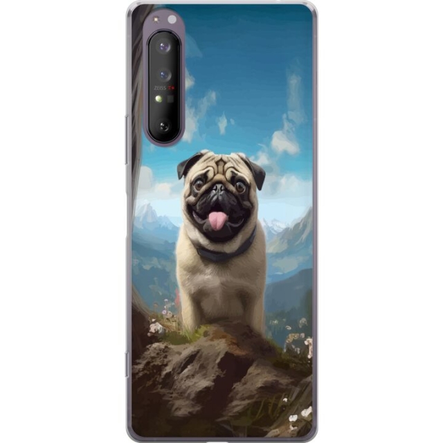 Mobiele hoes voor Sony Xperia 1 II met Blije Hond ontwerp